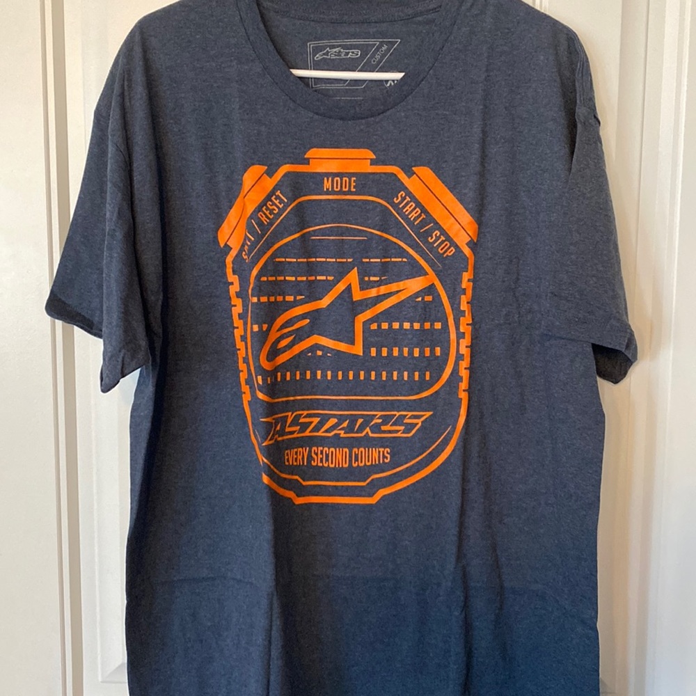 Mens alpinestars tshirt, grey, size xl